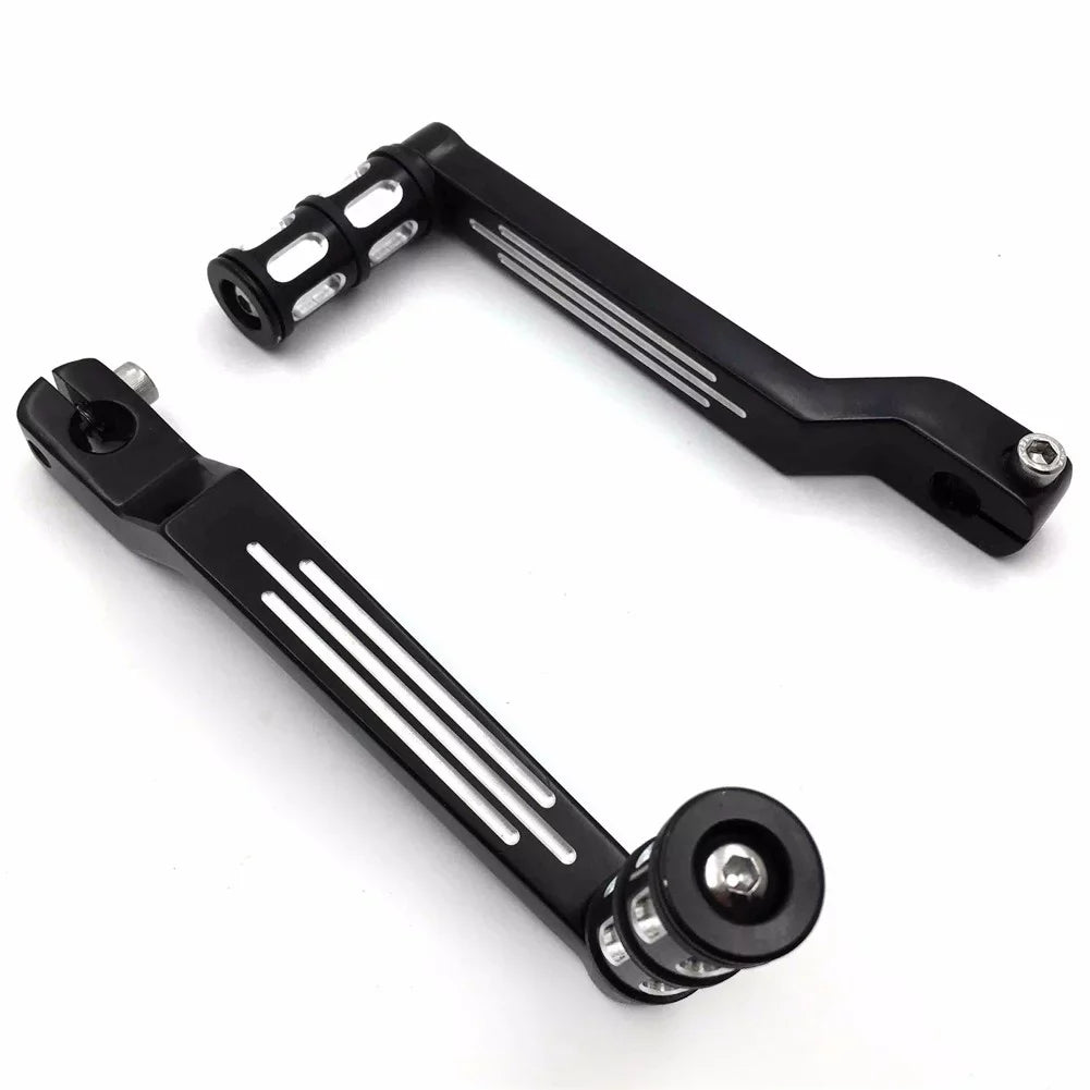 Black HTT- Toe FLSTF Levers Pedal Heel Pegs Shift Aluminum later Harley Motorcycle Davidson w/ Shift 1980 Shifter Fat Style 009C- For and Levers/Gear Boy