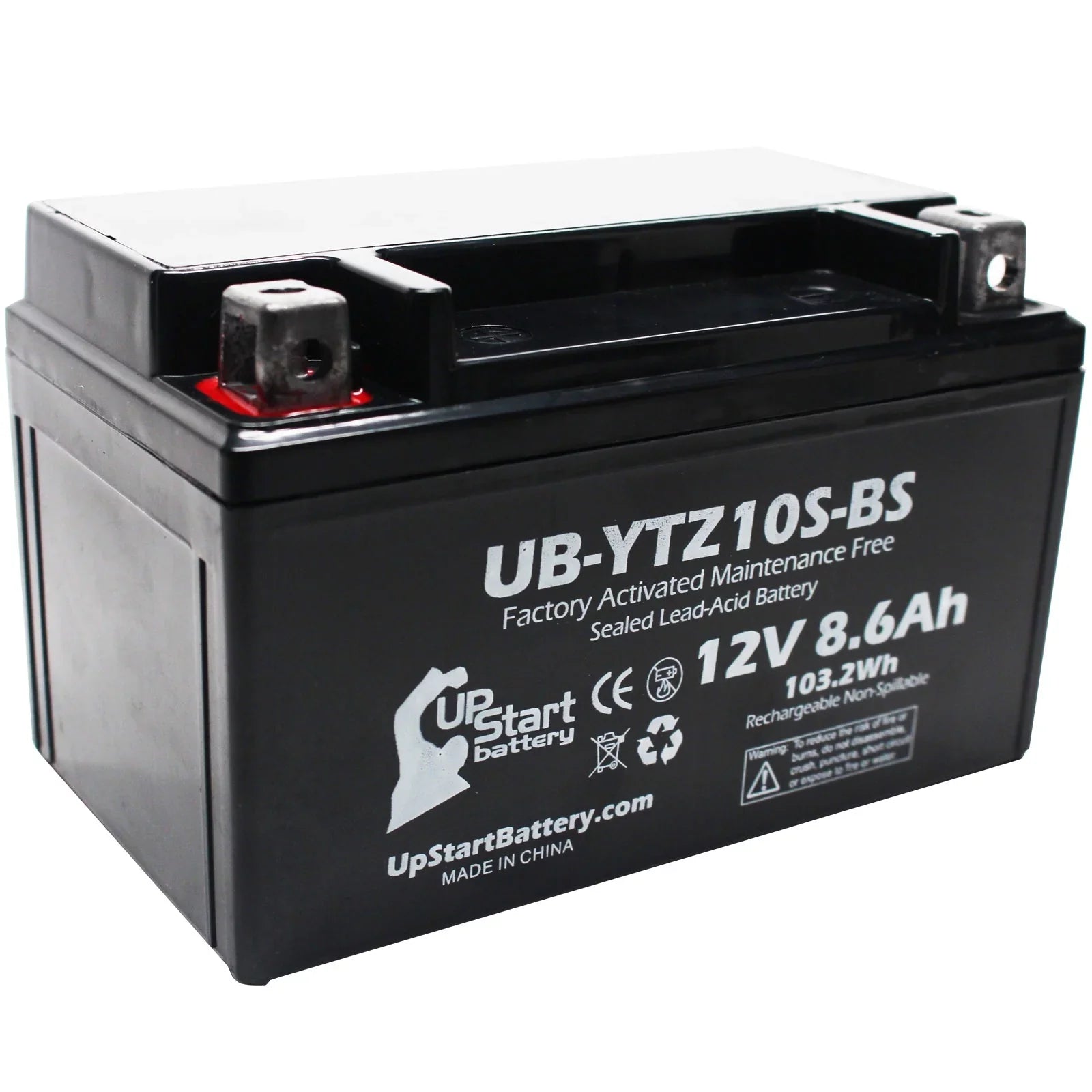 Activated, 2011 Yamaha YZF-R6 8.6Ah, UB-YTZ10S-BS 600CC Replacement Battery Free, Maintenance (excl. 2-Pack R6S) Battery Factory Motorcycle - 12V, UpStart