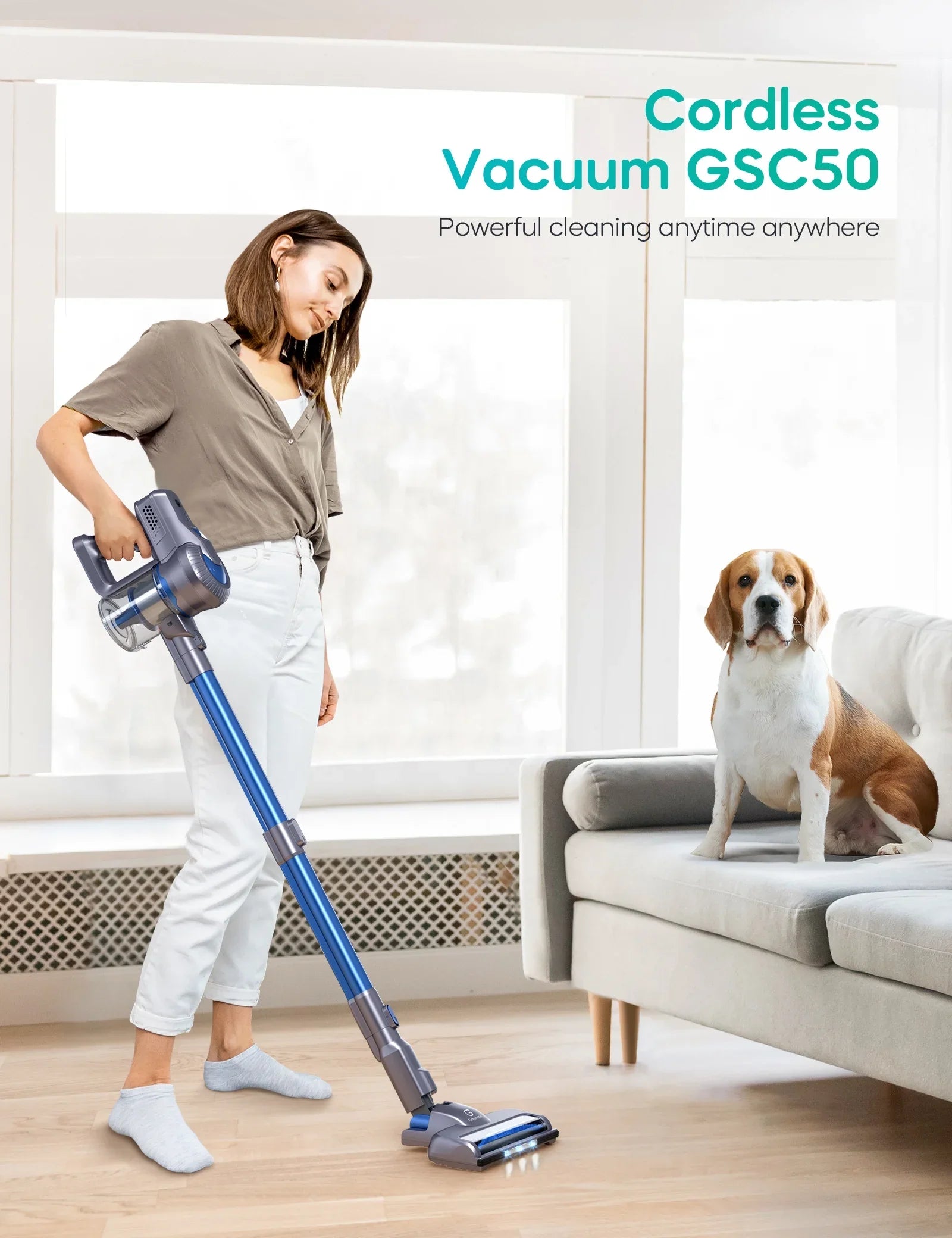 1 Suction, Cleaner, 23000Pa 6 Floor/Carpet/Pet/Hair in Vacuum Home/Car/Hard Vacuum Runtime, Cordless Lightweight for Powerful Long Battery, Detachable 35min with Handheld