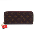 Monogram Wallet Red Pre-Owned M62940 Wallet Long Vuitton (Good) Clemence Louis