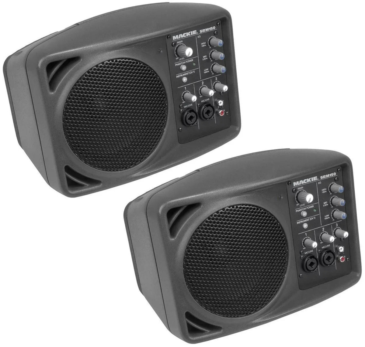 Pa Active SRM150 Powered Monitor Built 2 Mackie EQ With Speakers In