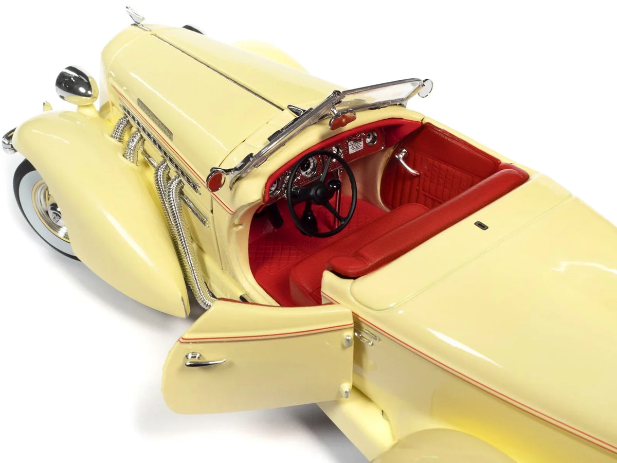 Model Red Diecast Auburn Car, AW297 Cream 851 Autoworld with 1-18 Speedster 1935