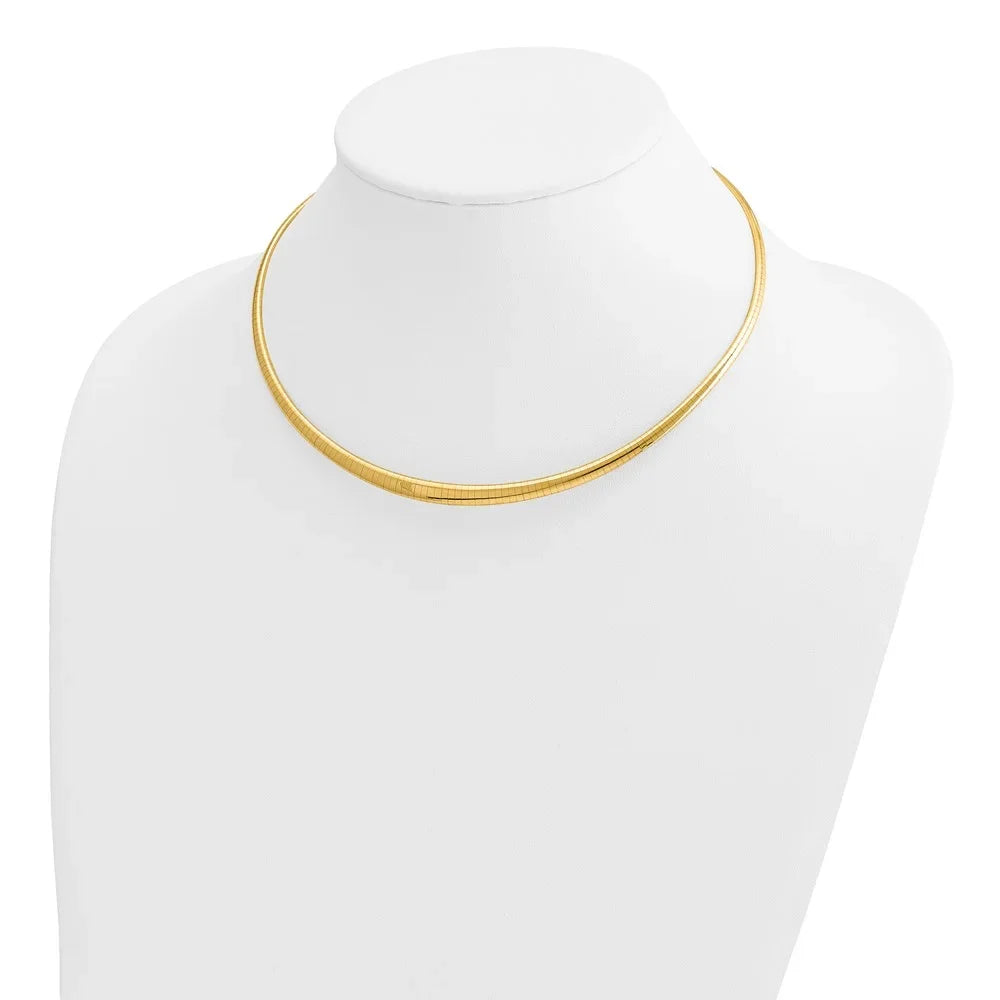 Graduated Necklace 14k QODG6-16 3/6mm Polished Omega