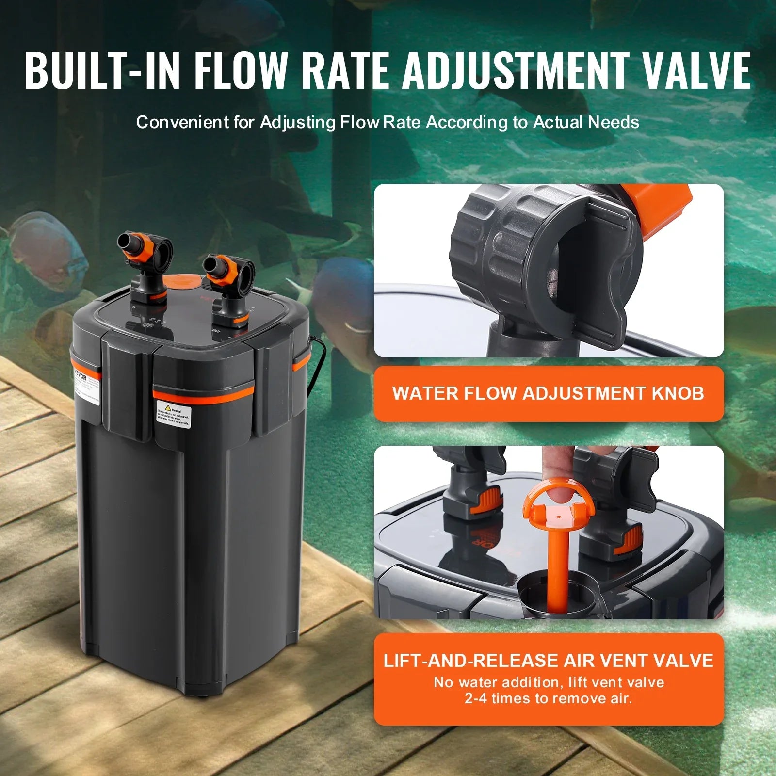 11w Gallon Filter SKYSHALO 75 Aquarium Canister Quiet Lamp Tank UV Fish