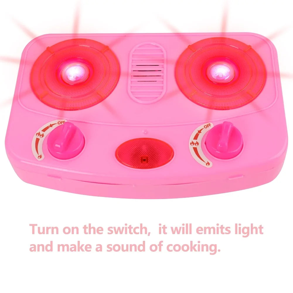 and Little Kitchen Pans Set with Utensils, Play Cups, Food, Cooking Pretend Chef's Pots