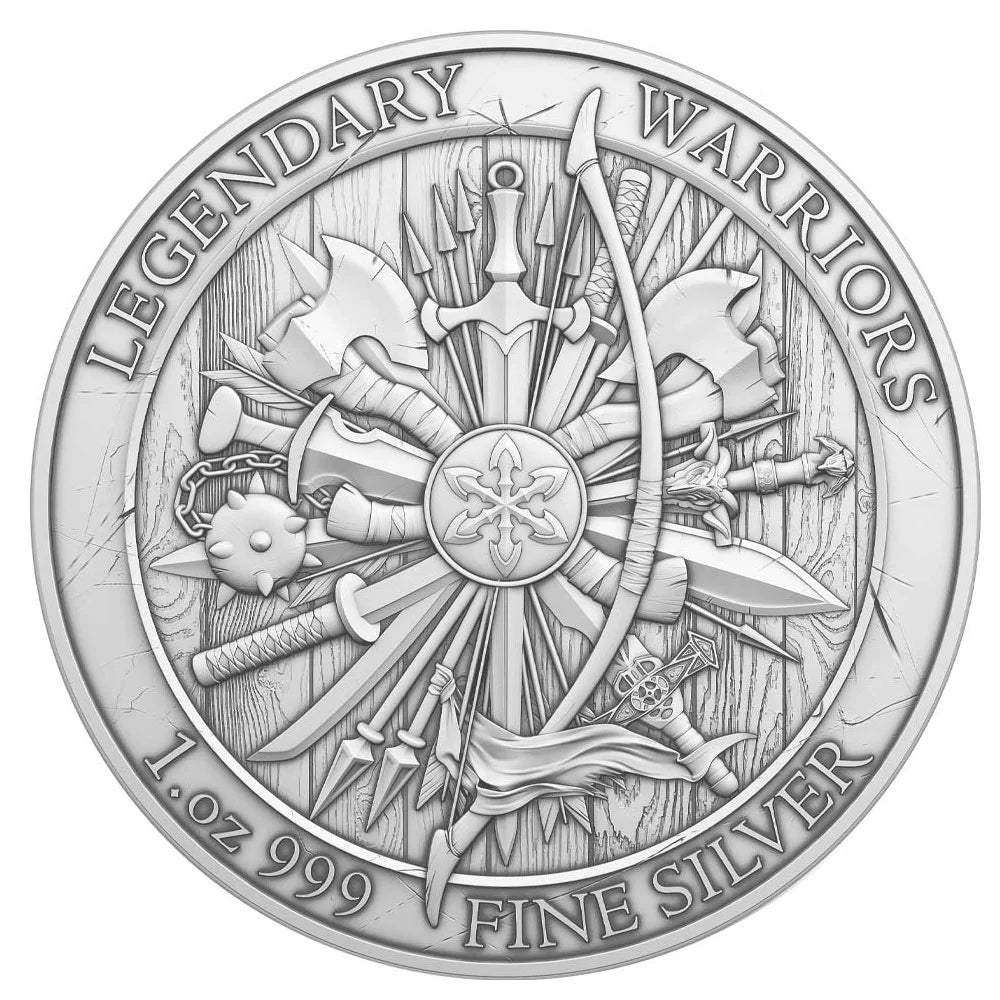 Fine of Round Design oz Achilles 10 1 .999 Lot Troy Silver -