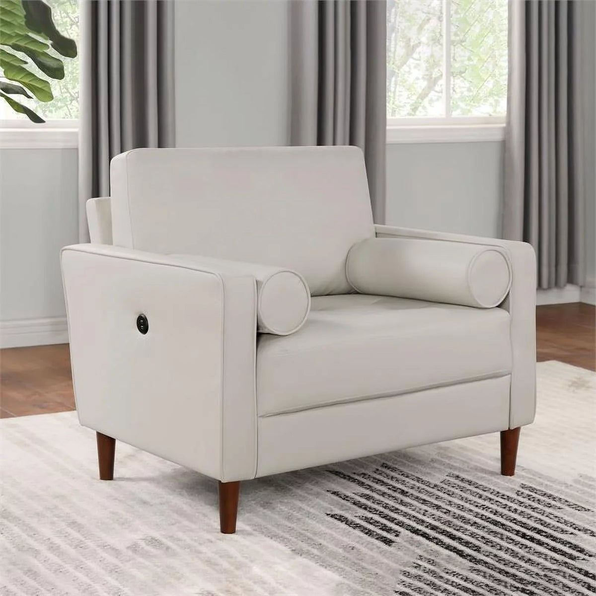 Leather Furniture America with Ivory in Port USB of Faux Chair Oppio