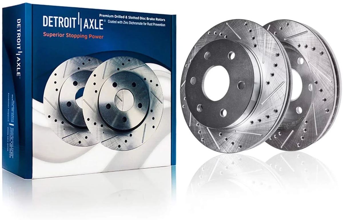 2015 for Replacement 2017 Brakes Axle Detroit Disc Drilled 2019 Ford 2018 and Brake Slotted 2012-2020 Rear 2014 Kit 2016 2013 Pads Ceramic - & Rotors Brake Front F-150 and