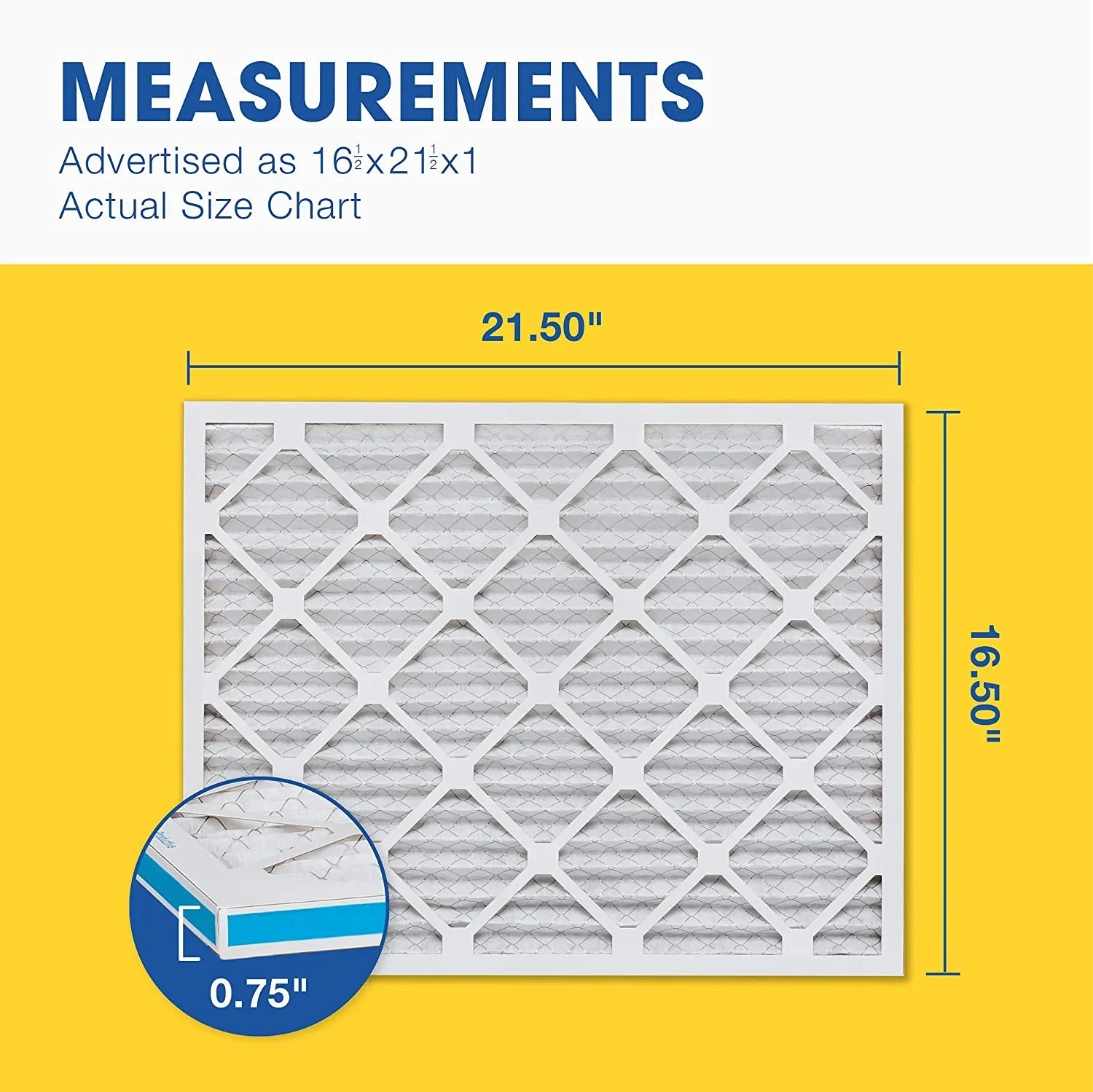 1/2x1 1/2x21 21 MERV Furnace 16 (Actual Aerostar Air 1/2" 6-Pack x Size: Filter, Pleated x Filter, AC 1/2" 13 3/4") 16 Air