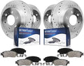 2015 for Replacement 2017 Brakes Axle Detroit Disc Drilled 2019 Ford 2018 and Brake Slotted 2012-2020 Rear 2014 Kit 2016 2013 Pads Ceramic - & Rotors Brake Front F-150 and