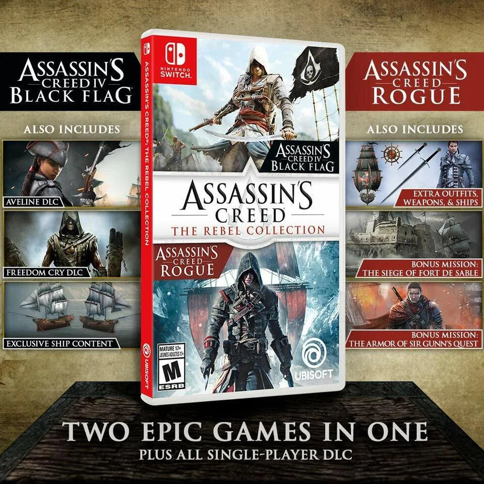 8 Switch Collection Lot Creed The Nintendo Assassins Switch of Rebel