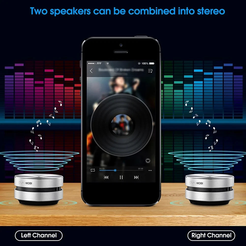 Silver Portable Speaker Sound Bone Wirelessly Loud Built-in BT Dura Mini Mic Stereo 2 MOBI Conduction Packs Sound Speakers Box