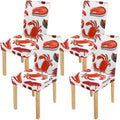 Squids Seat Cover Crabs Wedding Hotel Sushi Protector Chair Slipcover 4 Steaks Set FMSHPON Shrimps Party Dining for of Stretch Salmon Room