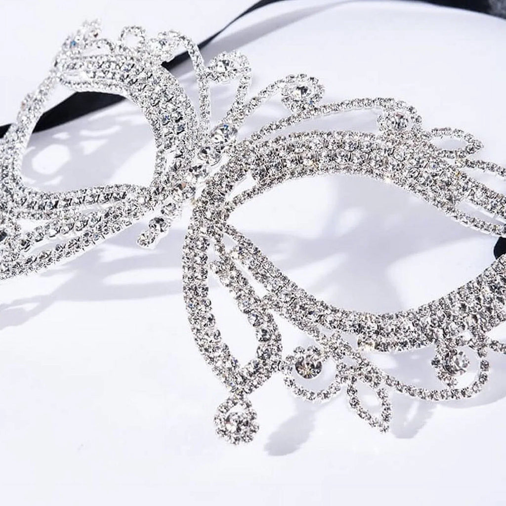 Accessories Women Rhinestone Crystal Masquerade Face Mask Halloween Butterfly for