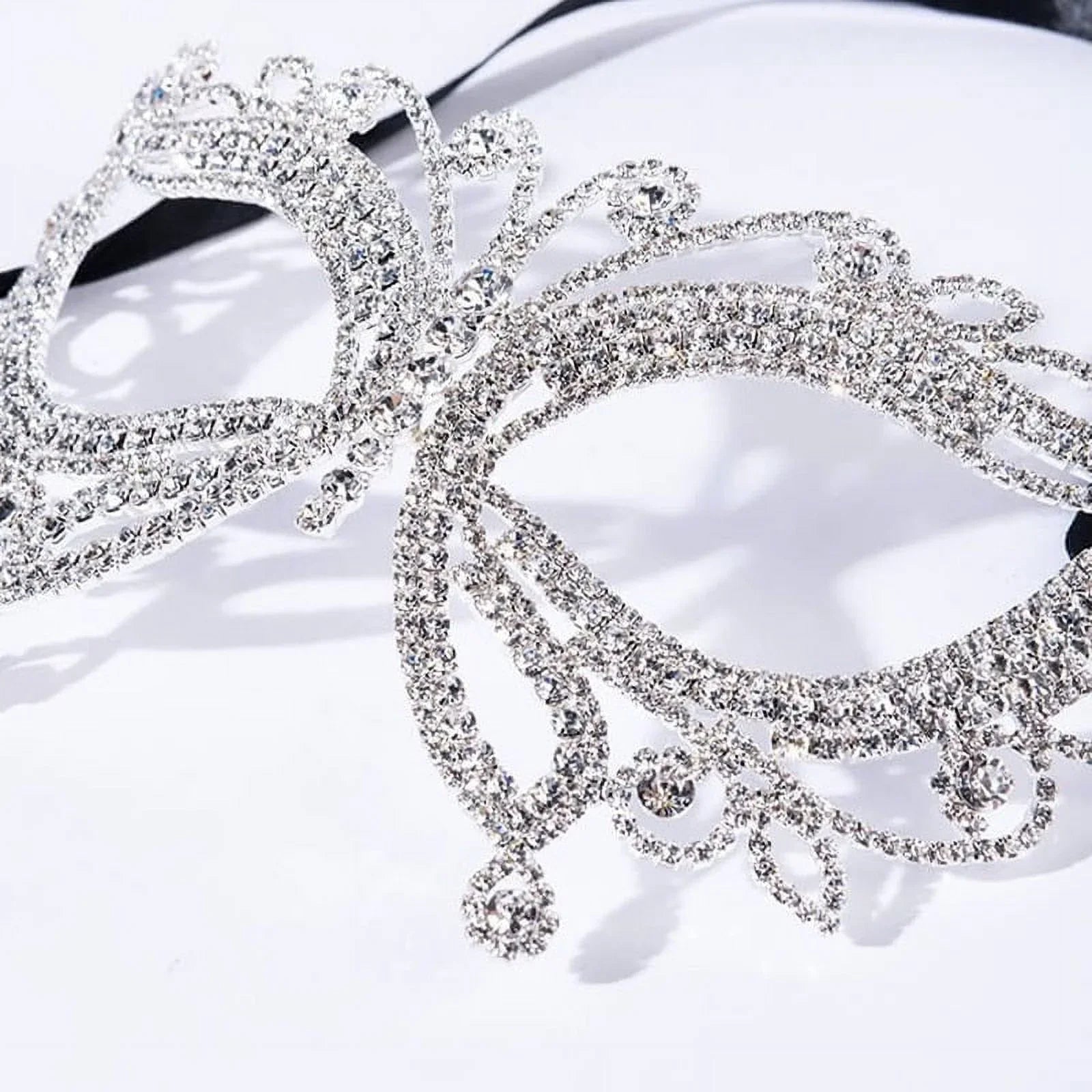 Accessories Women Rhinestone Crystal Masquerade Face Mask Halloween Butterfly for