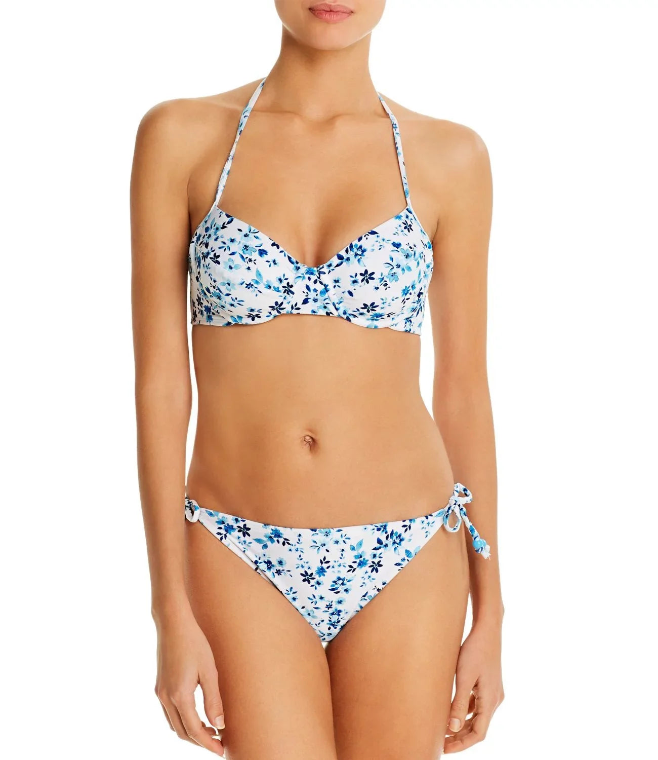 Bra Shoshanna Top, Floral Starboard Halter Bikini B White,