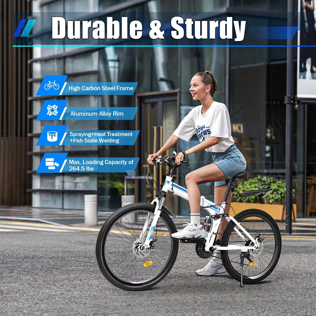 21 MTB Mountain Speed 26" Brake Bikes Bike Men Disc Dual SHZICMY Folding Bicycle School
