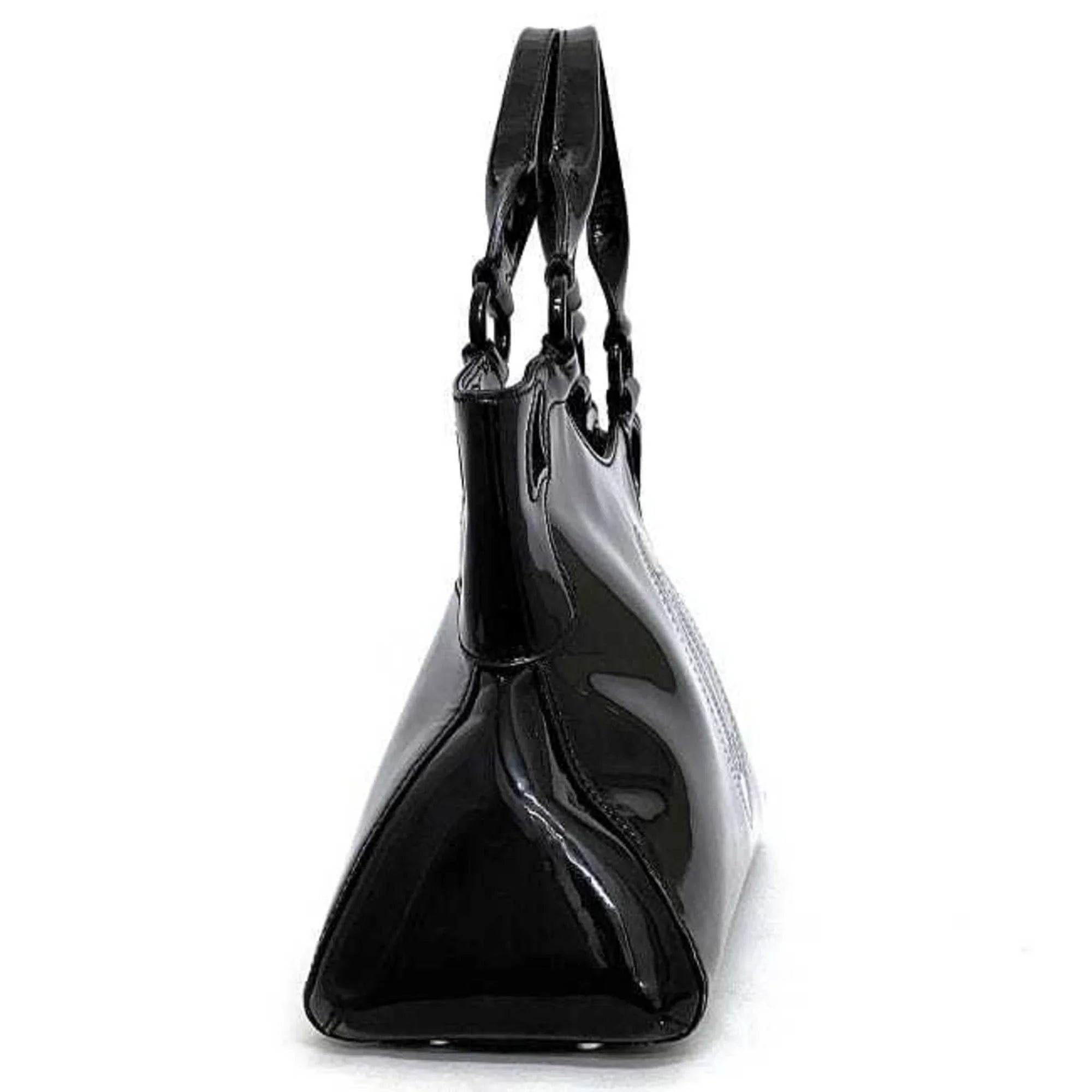 (Good) Cartier patent L1000833 mast Pre-Owned ladies tote bag black Marcello leather handbag SM enamel