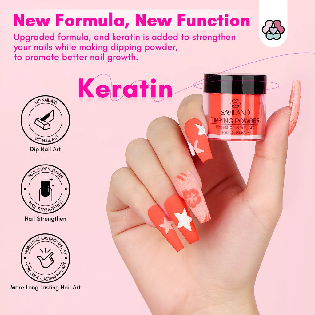 Oil Dip Dipping Powder and Drill Coat and Kit Powder Activator Cuticle Liquids Electric Nail Colors Drill with Keratin Nails Dip Saviland - with Set, Base Kit 30 Powder Top