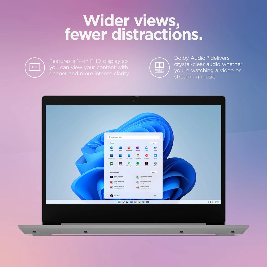 2022 Bluetooth, Display, 6, 1i 14 Laptop, S Home Intel RAM, Mode Lenovo Processor, 4GB inch HD Cloud Newest Wi-Fi Storage, 256GB Quad-Core Windows 11 in Grey, Ideapad
