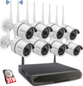 and IP Security Hard Outdoor/Indoor System 8 [Dual Weatherproof CH Drive] Camera 3TB 8Pcs Antennas Wireless Wireless camera Camera Surveillance 1080P