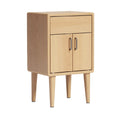 Modern Wooden Nightstand with Drawer and Shelf Storage