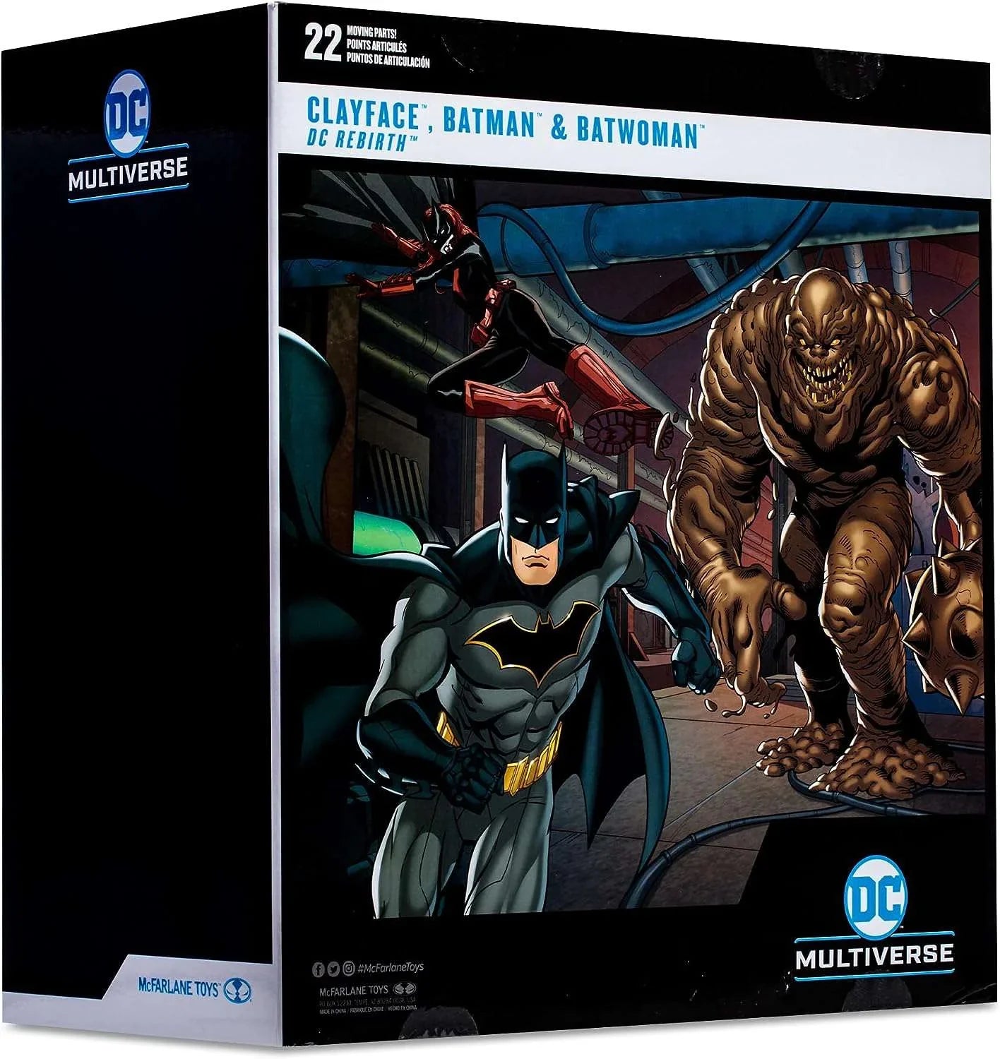 3-Pack Batwoman & (DC McFarlane Rebirth) Batman Clayface, Gold Collection Action Figure Label