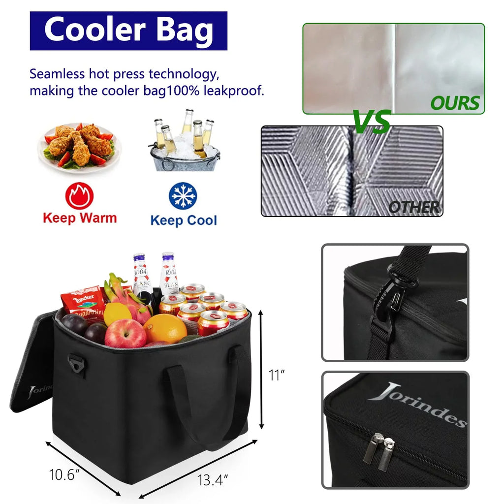 Waterproof Sedan, Vehicle Car Organizer Insulated Car Collapsible Suitable 3 Bag, Truck,Van with proof Cooler Organizer for for Leak Suv, Compartments Trunk