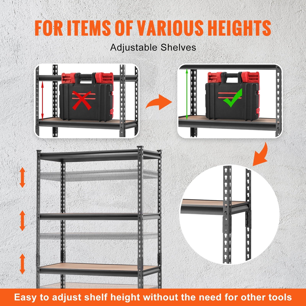 lbs Adjustable Unit Rack 5-Tier Shelving Garage Storage Storage Load 2000 BENTISM