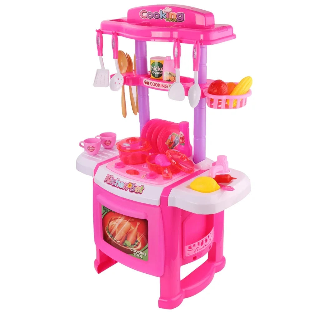 and Little Kitchen Pans Set with Utensils, Play Cups, Food, Cooking Pretend Chef's Pots