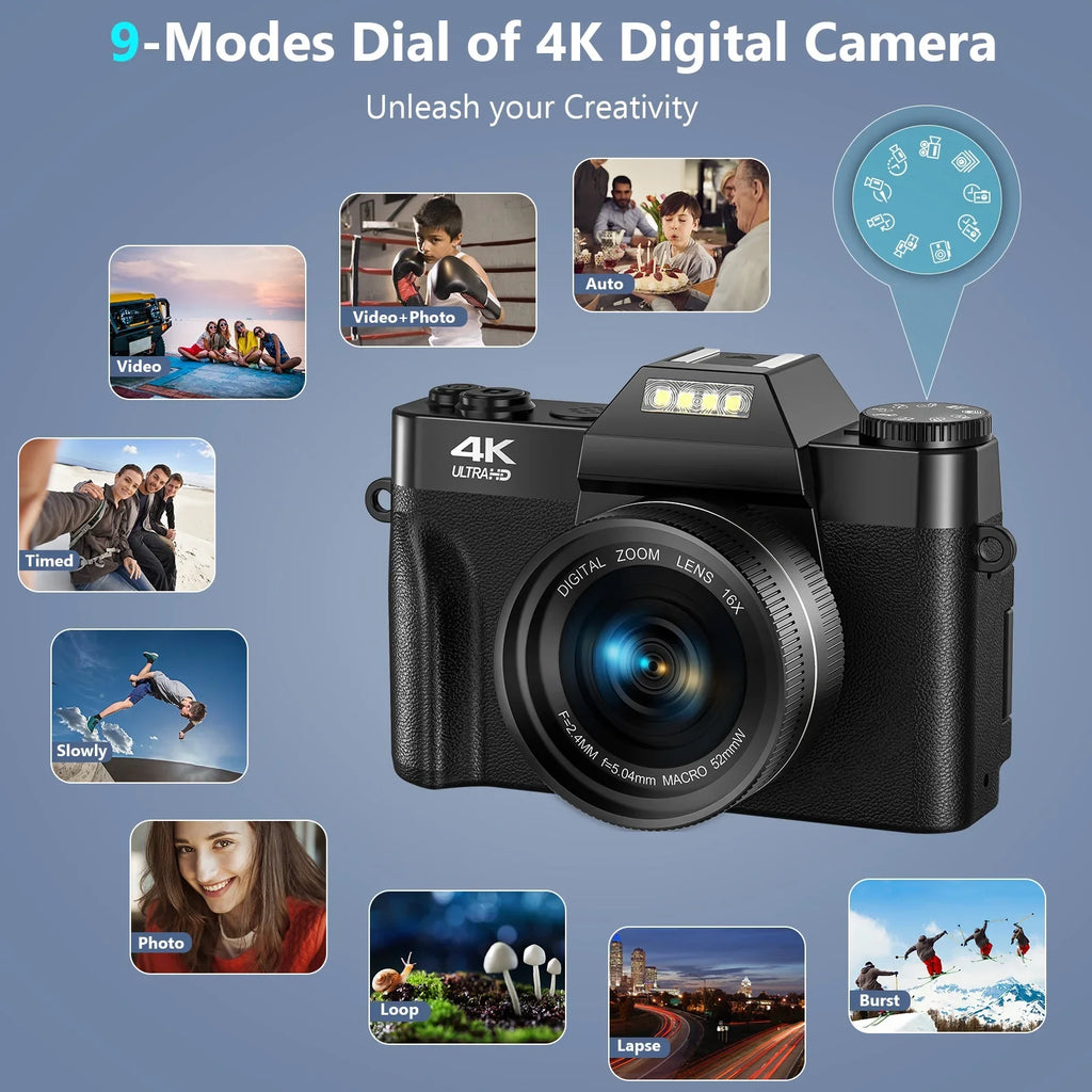 with 48MP Card Camera Batteries 4K Youtube Camera and Camcorder 32GB Vlogging Camera Video MARVUE for 30FPS Digital SD Video 2