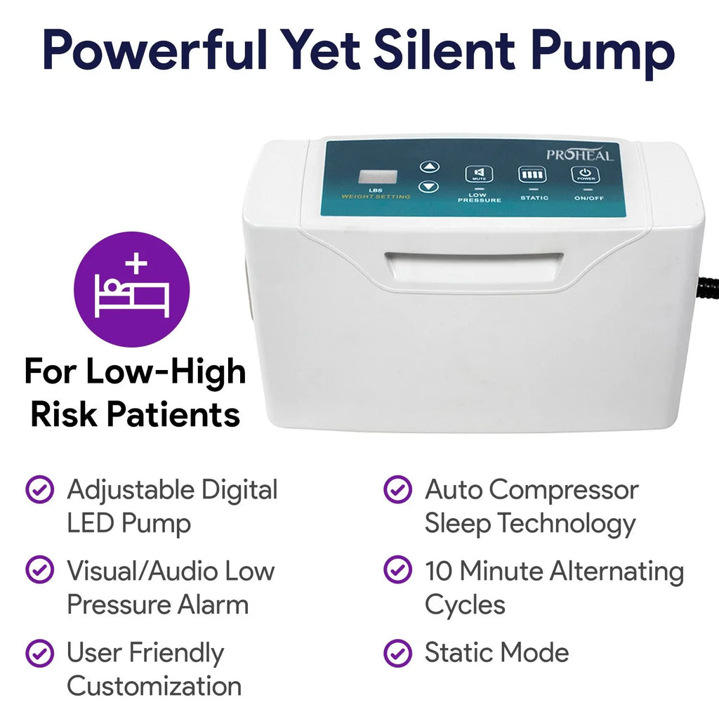 Silent with 36¡± x Side Mattress Pump - Alternating Perimeter x Low 80¡± Digital Proheal Loss Air 8/11" Air Air & Pressure