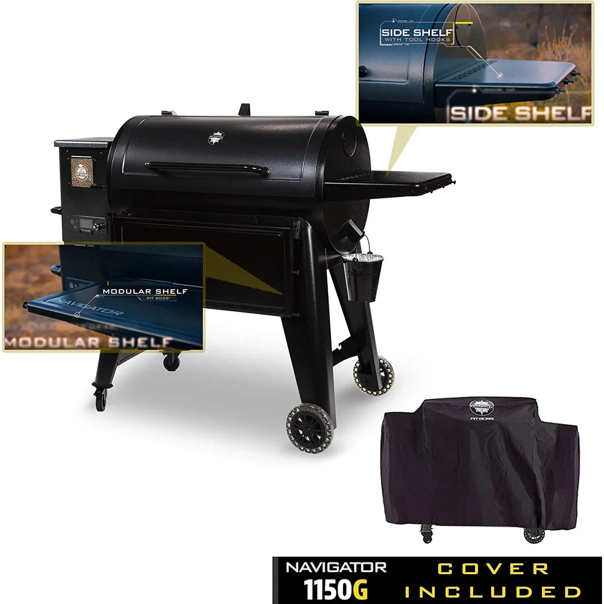 Dansons 262965 Black & Gray Navgator Pellet Grill, 1150