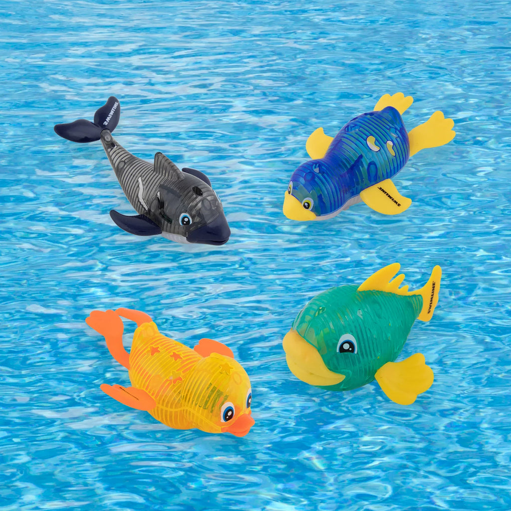 Dive Retrieval Underwater For For Catch Animal Multi Flashing Light-Up & Diving Glowing Practice Swimming The Bath LED Tub Game Fun ORIGINAL Toys Fish Pool Sea 4-Pack Learn Pals SWIMLINE Color Kids