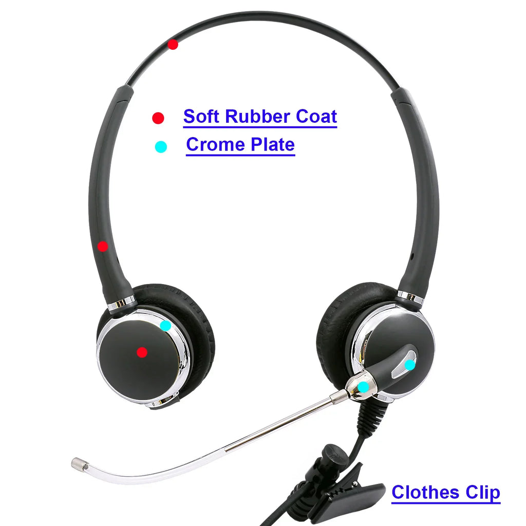 Cisco Headset Desk Voice Mic RJ9 Headset Phone Binaural for Tube with - Adapter Headset Cisco