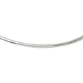 14K Gold White Domed Necklace Omega 4mm