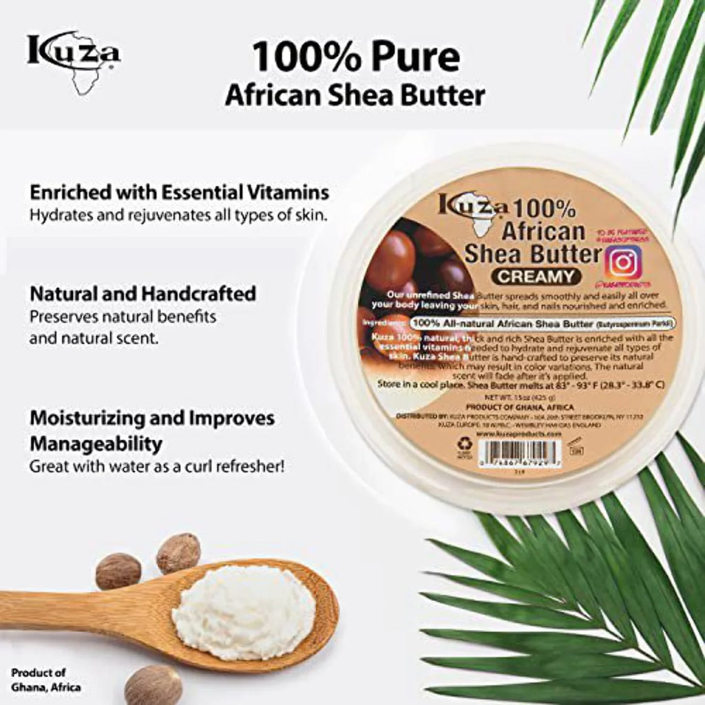 African 100% Creamy) (22 Ounce, with White Shea Borututu Butter Kuza Pure