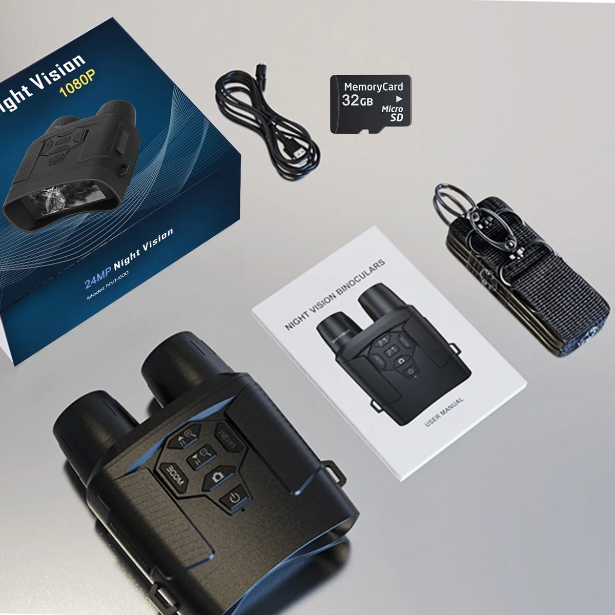 Taking and with NVI-800 for 32GB 6x Hunting Card Binoculars Zoom SD Vision Vision Suitable Night at Goggles Night Night Pictures Videos SuntekCam 24MP/1080P and