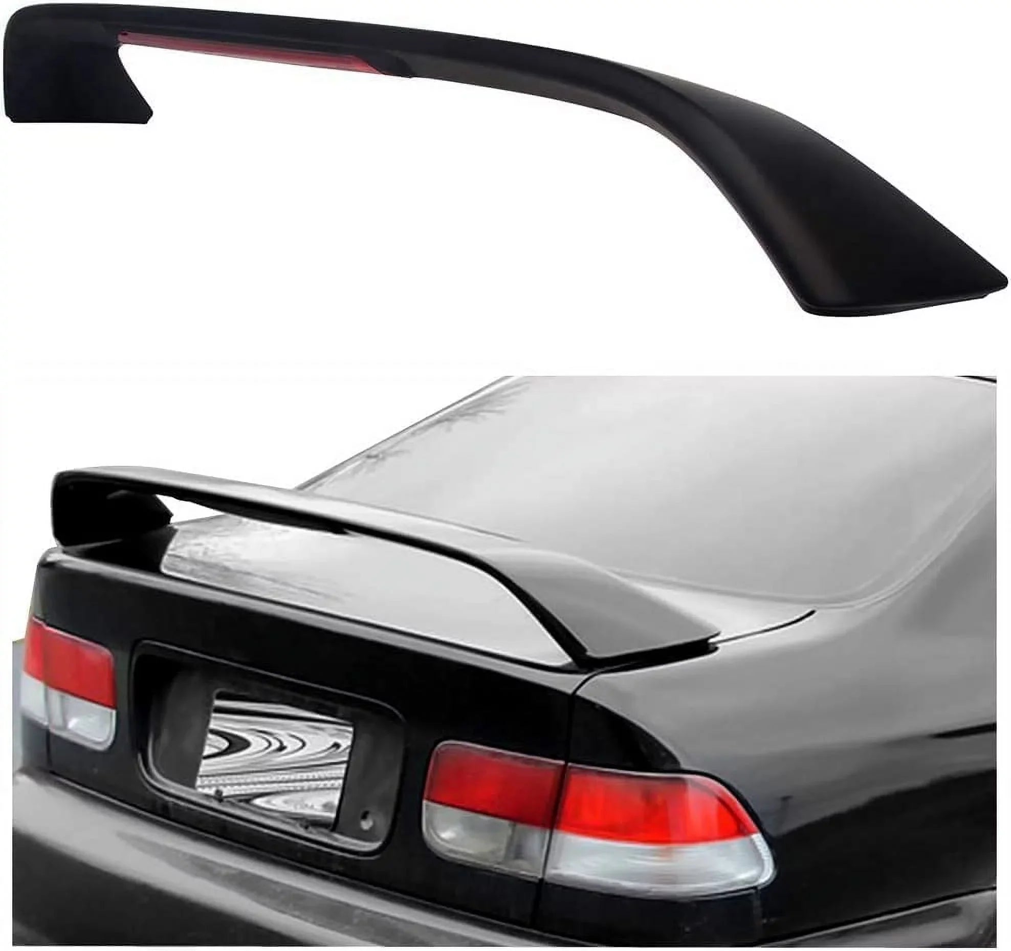 1998 Light with 2DR Brake 1996 Trunk Spoiler Winglet Honda LED Lamp Lid Kojem 1999 Style for 2000 Wing Matte Civic 1997 T-R Rear Black