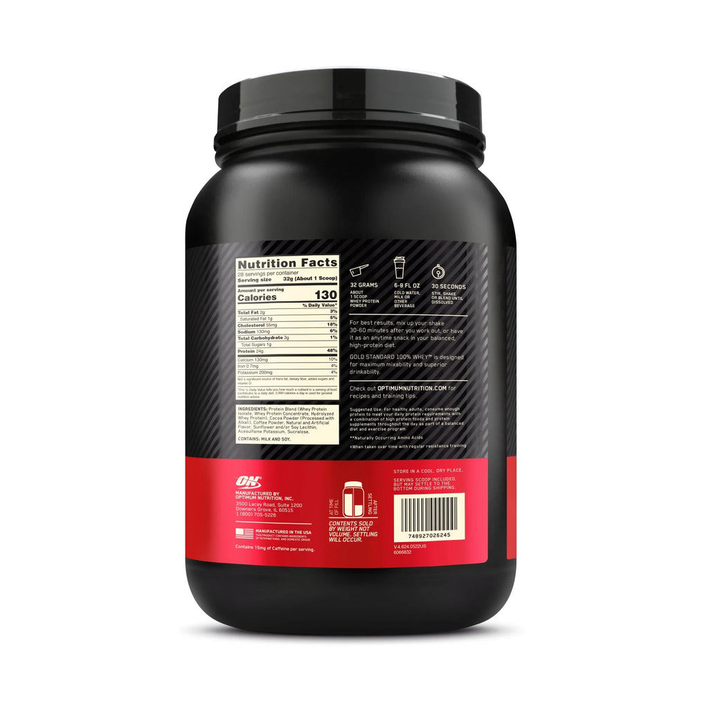 Optimum Standard 28 2 Servings 100% Whey Cappuccino, Mocha Nutrition, Powder, Gold Protein lb,