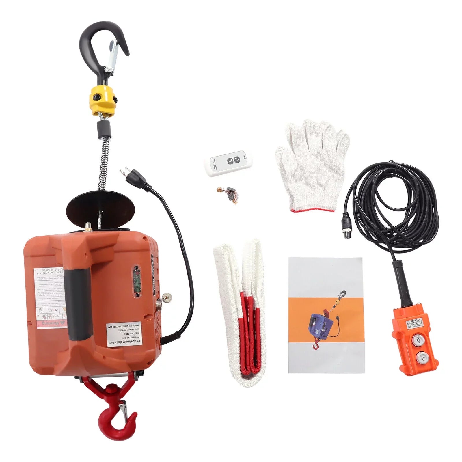 1100lbs Remote Wireless 3in1 Hoists Lift Portable TFCFL Crane Winch Electric