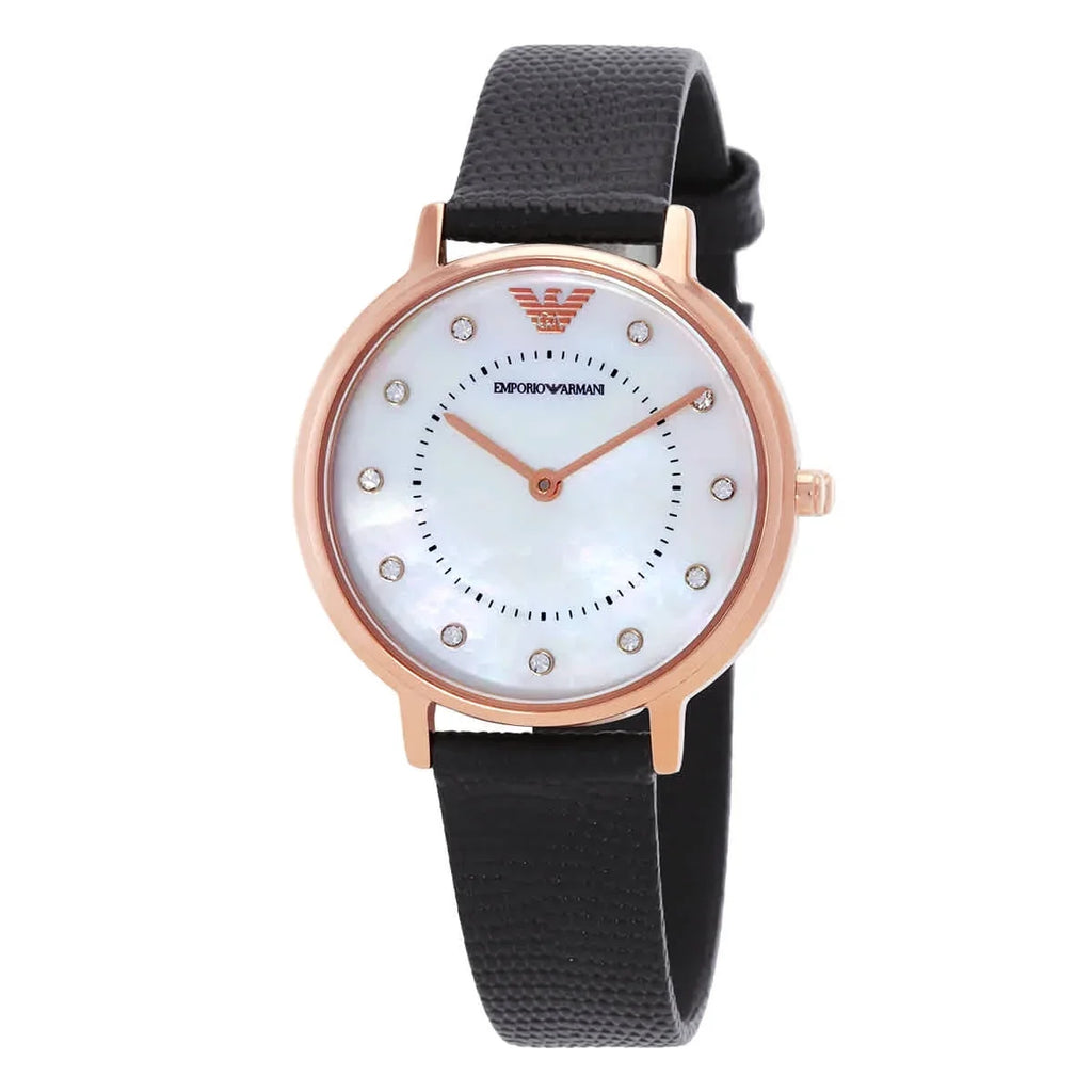 Watch Crystal Mother Armani Quartz AR80011 Dial of Pearl Emporio Ladies White