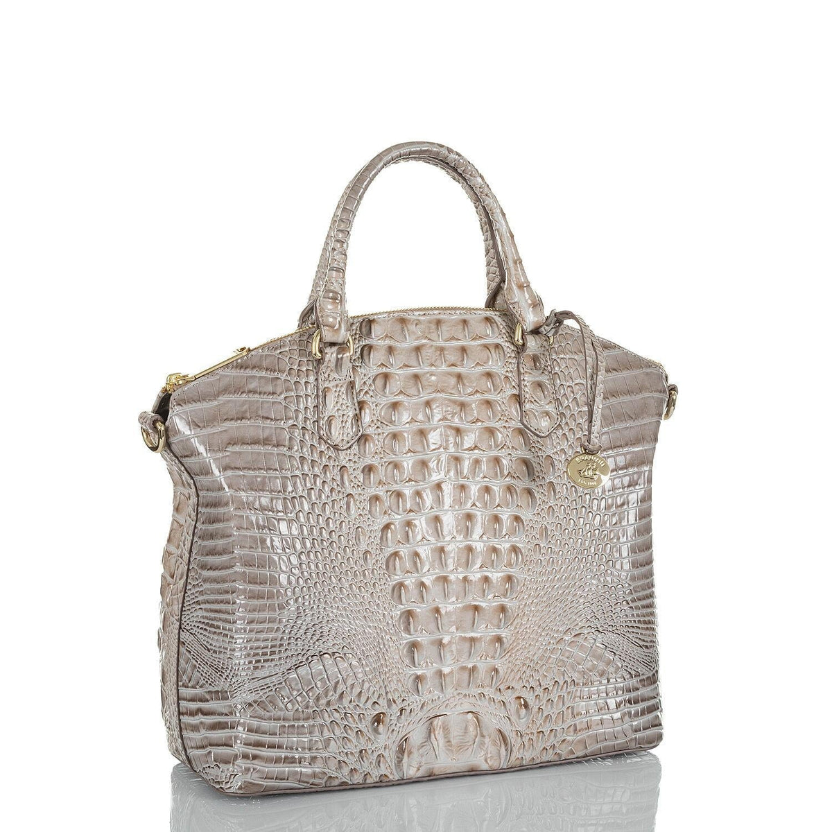 Duxbury Satchel Sugar Brahmin Large Cane Silver/Metallic