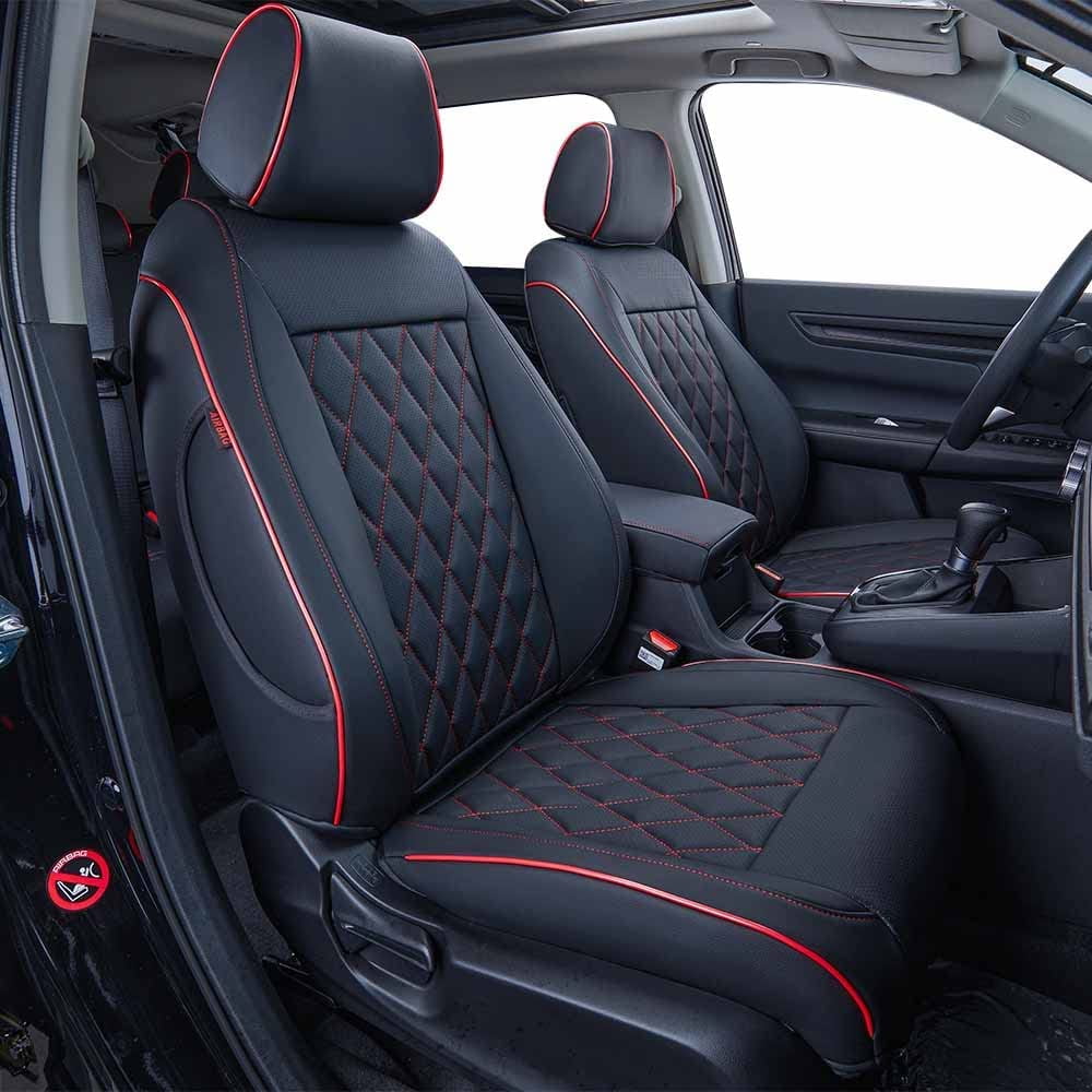Full 2019 Seat Piping) Covers for with HRV EKR Leatherette(Black Sport,EX,EXL,Touring Set Honda 2021 HRV - 2022 Custom Red Fit Car 2020