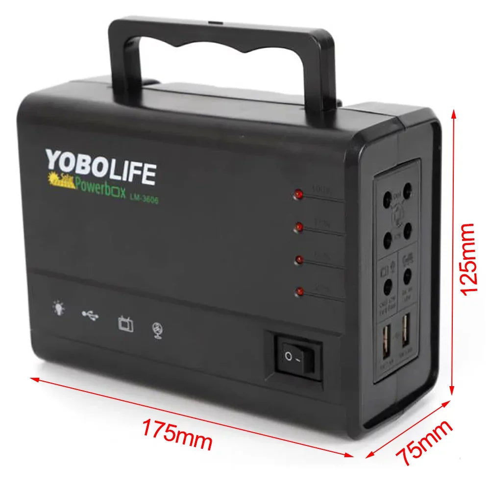 Power for with Power Outdoor with Lights Panel 4 Solar LED Kit, Camping Station Solar Generator Portable