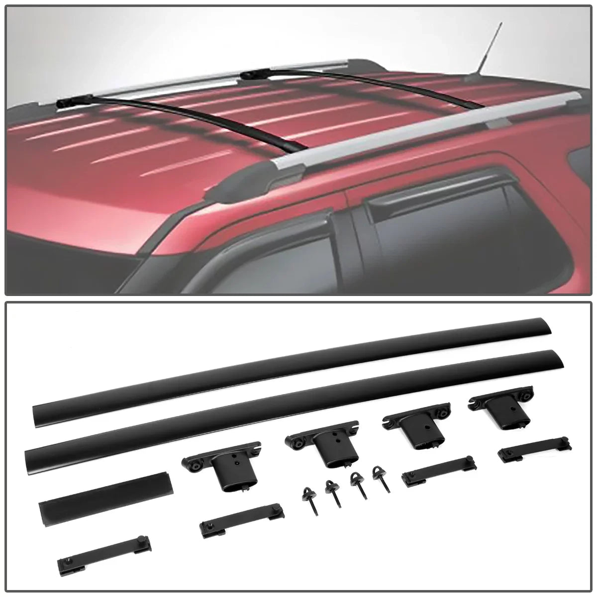DNA 2011 Pair Explorer Motoring Ford (Black Crossbars OE Aluminum 2015 Roof Top For RR-FEX11 Style Rack to Coated)