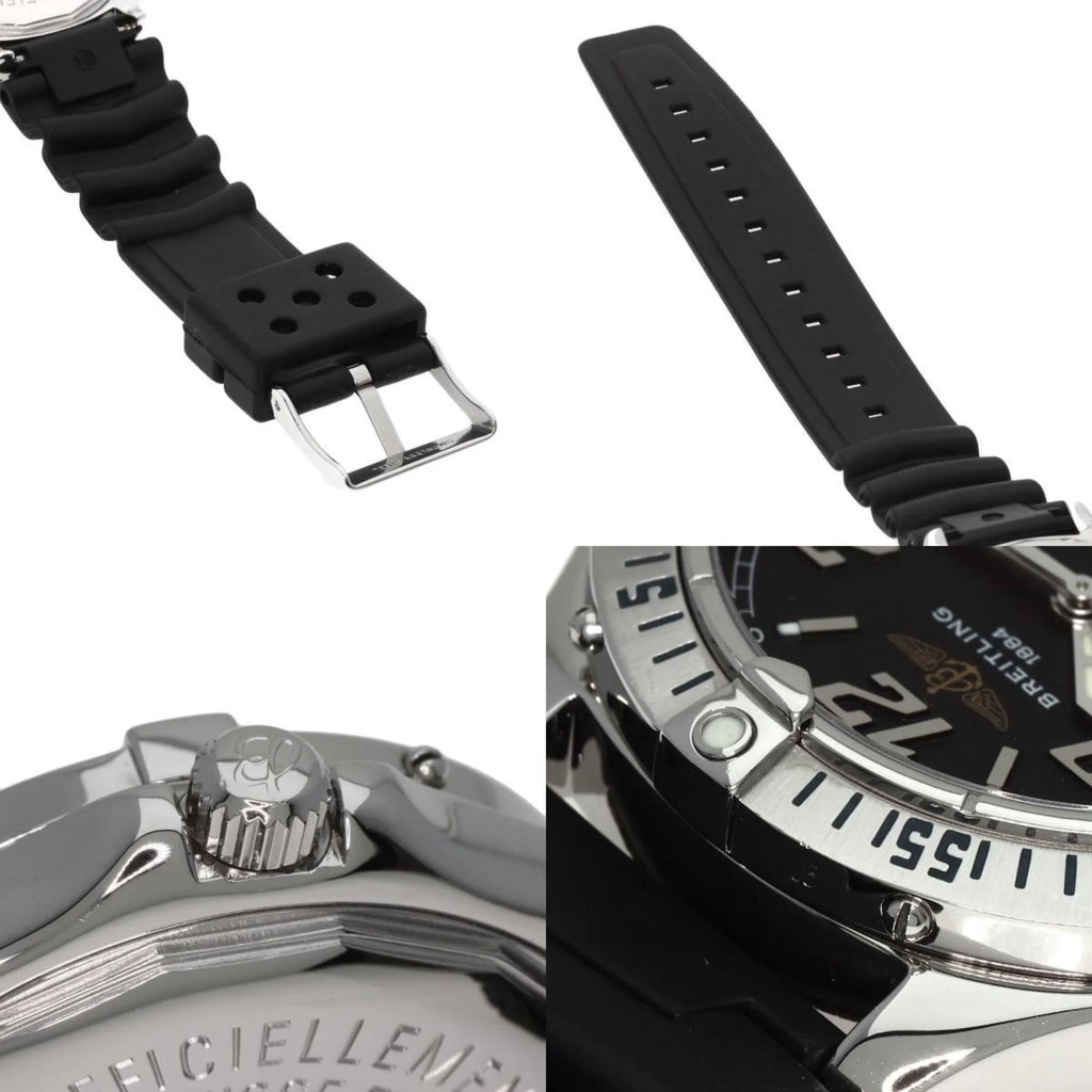 BREITLING Watch (Good) Men's A17350 O'Shearn Pre-Owned Stainless Steel/Rubber Colt