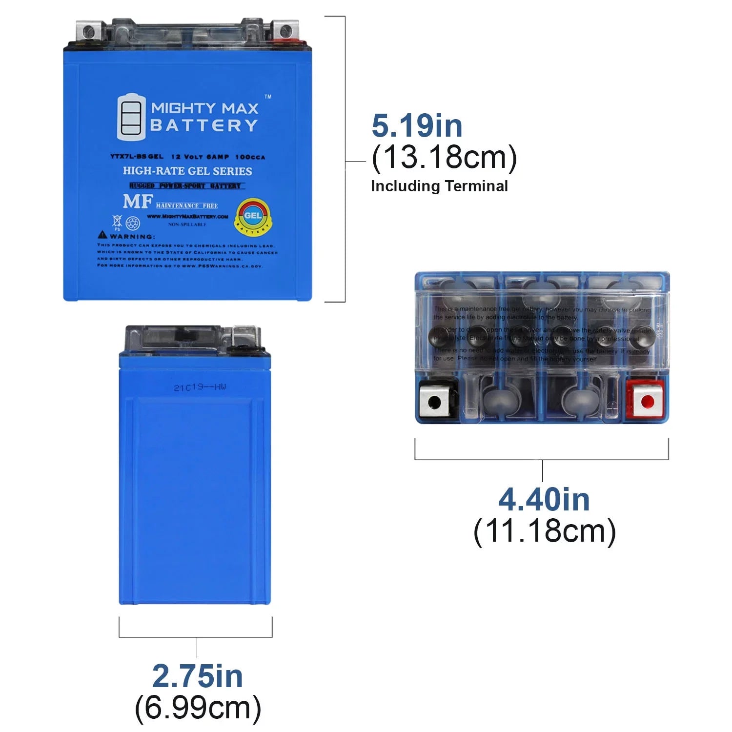 2007 for Yamaha Battery Replacement YBR 125 6AH 100CCA 12V