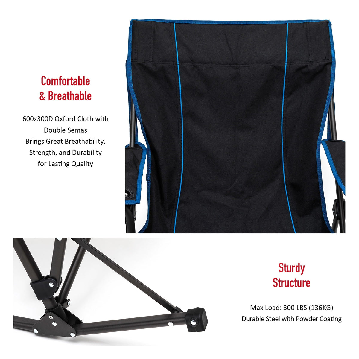 1 comfort Chair and your 17.2 Pockets - - - on adventures! strength with Camping Side outdoor Oversized Enjoy