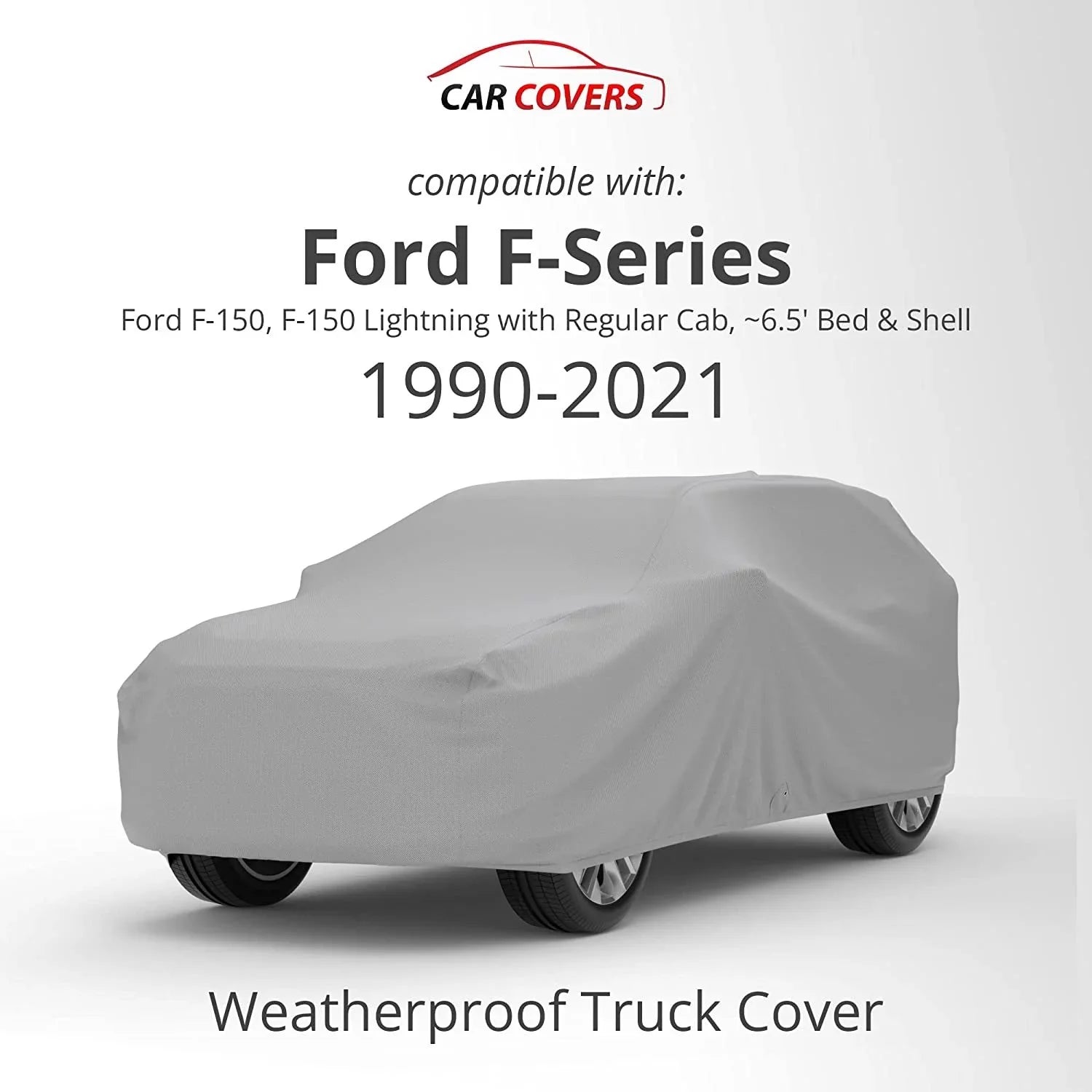 '- Rain, Cab Hail, & Lock, Wind Indoor Sun Cable - Bag Ford Shell Weatherproof & F-Series - Outdoor with Straps Color Gray Snow, 1990-2021 Truck Theft Cover Regular & 6.5' Compatible Outdoor